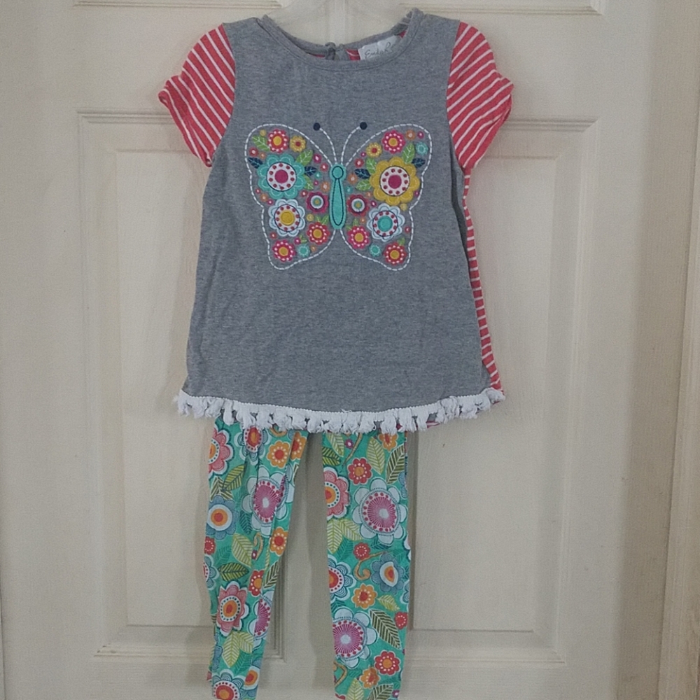 Girls size six butterfly two piece